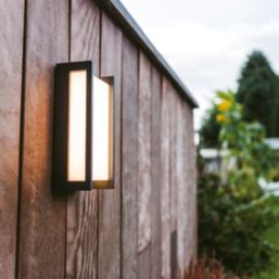 Lutec Qubo Outdoor LED Wall Light Dark Grey 15W 1300lm