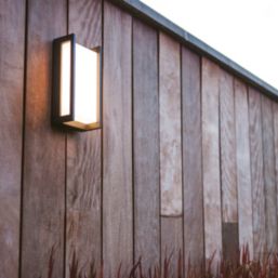 Lutec Qubo Outdoor LED Wall Light Dark Grey 15W 1300lm