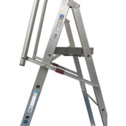 Zarges Aluminium 2.32m 5 Step Platform Step Ladder With Handrail