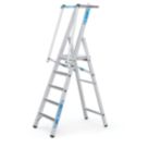 Zarges Aluminium 2.32m 5 Step Platform Step Ladder With Handrail