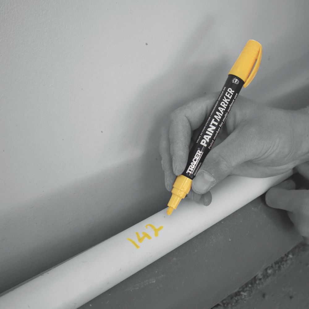 TRACER Thick Tip White Permanent Marker - Screwfix