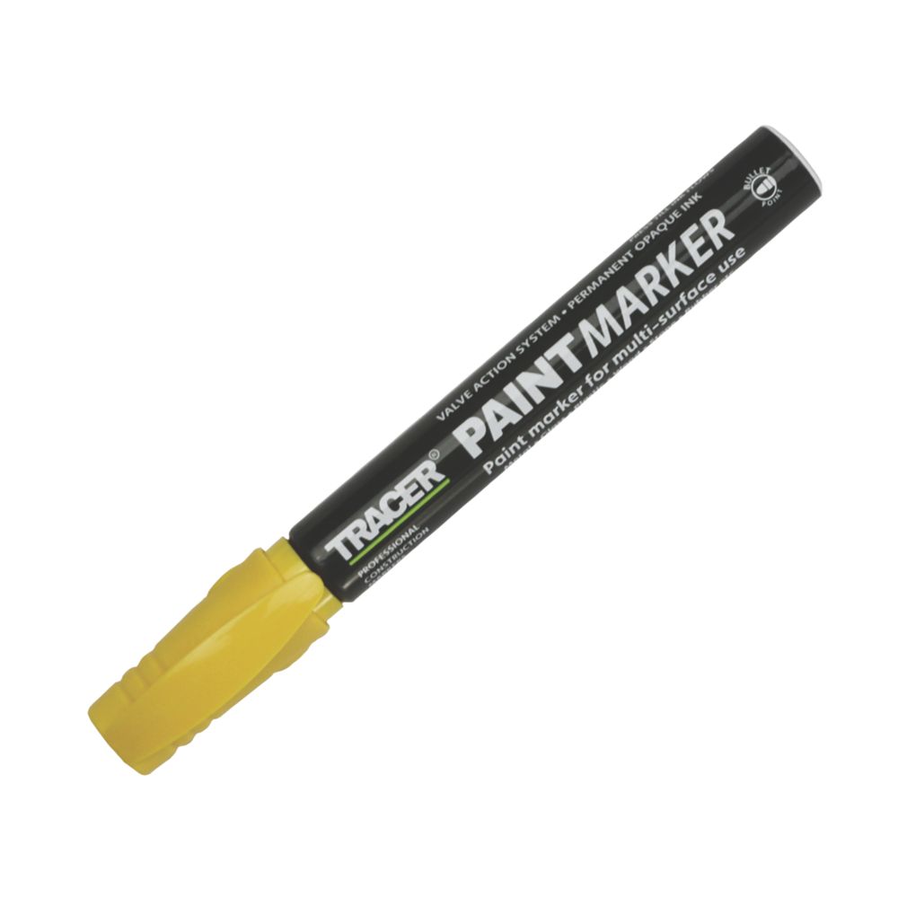 TRACER Thick Tip Yellow Permanent Marker Screwfix