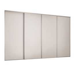 Spacepro Classic 4-Door Sliding Wardrobe Door Kit Cashmere Frame Cashmere Panel 2978mm x 2260mm
