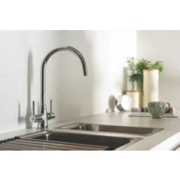 Streame by Abode Rochelle Swan Dual Lever Mono Mixer Chrome