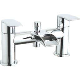 ETAL Water Polished Chrome 130mm Deck Mounted Dual Control Manual Shower Mixer Tap