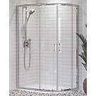 Aqualux Edge 8 Framed Offset Quadrant Shower Enclosure & Tray Right-Hand Silver Effect 1200mm x 800mm x 2000mm
