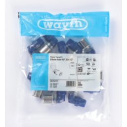 Wavin Tigris  Multi-Layer Composite Press-Fit Adapting 90° BSP Male Elbows 0.5" x 20mm 10 Pack