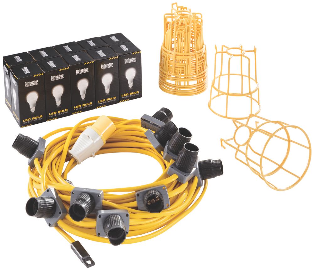 Defender  22m LED Festoon Lighting Chain 10W 8000lm