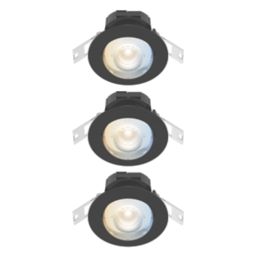Refurb Calex SMD 220-240V 2700-6500K Adjustable  LED Smart Downlights Black 4.9W 345lm 3 Pack