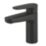 Refurb Swirl Caldew Black 151mm Standard Lever Mono Basin Mixer Tap  With Clicker Waste