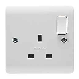 Crabtree Instinct 13A 1-Gang SP Switched Socket White