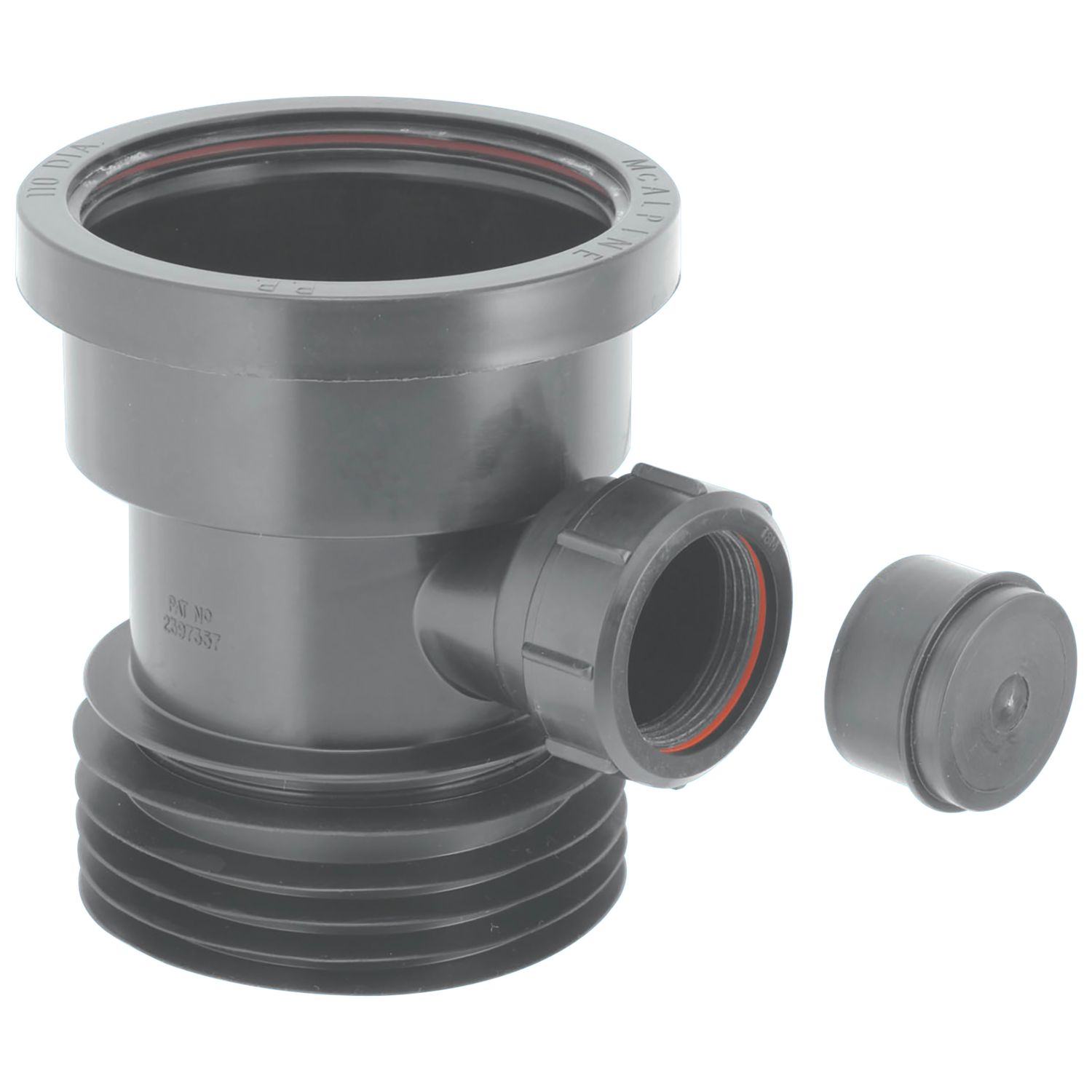 McAlpine Drain Connector Black 110mm (469JG)