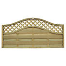 Forest Prague  Lattice Curved Top Garden Fence Panel Natural Timber 6' x 3' Pack of 3