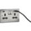 Knightsbridge  13A 2-Gang SP Switched Socket + 4.0A 20W 2-Outlet Type A & C USB Charger Brushed Chrome with Black Inserts
