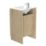 Newland  Double Door Floor Standing Vanity Unit with Basin Effect Natural Oak 500mm x 450mm x 840mm