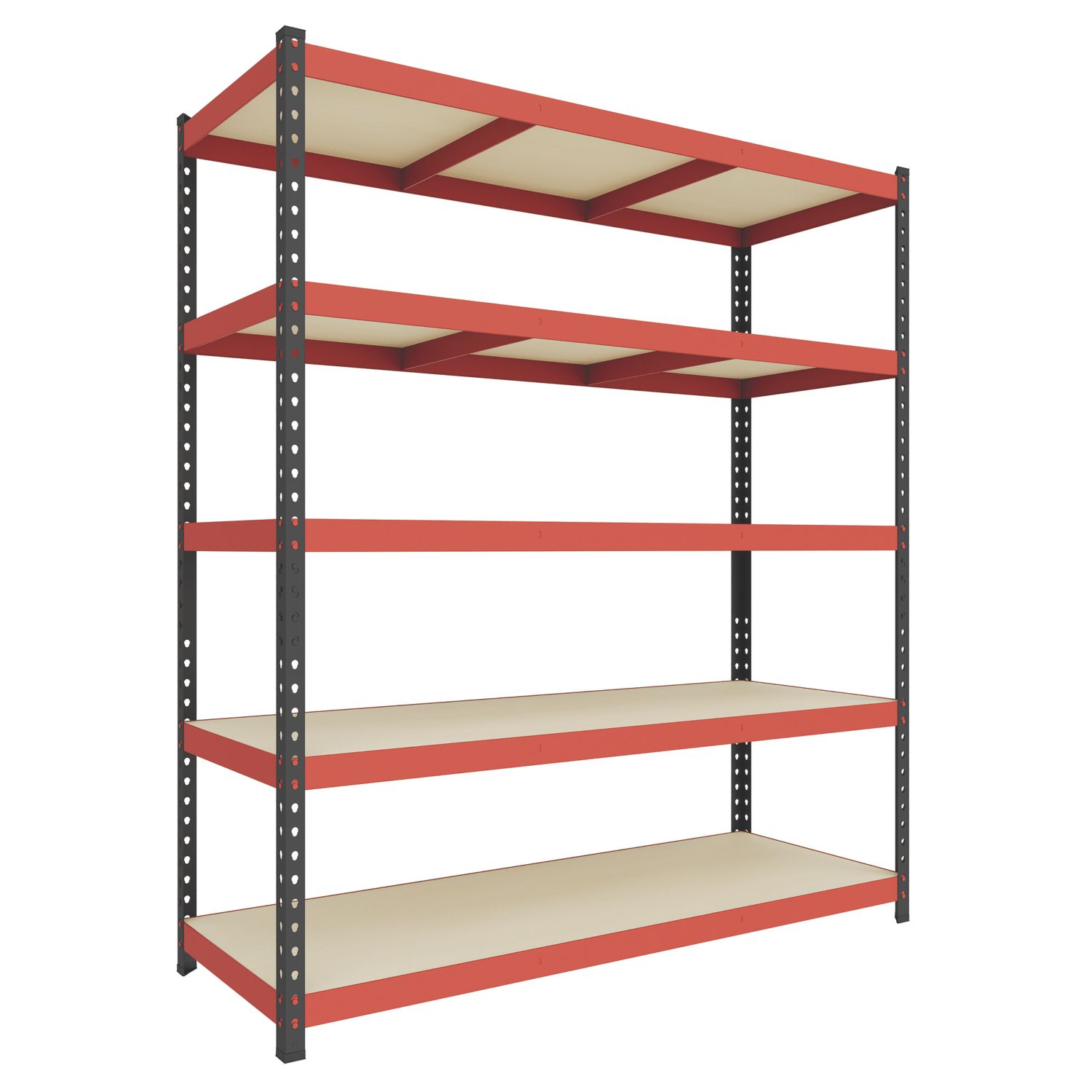 RB Boss Fastlok UDL/PC 5-Tier Metal Garage Shelving Unit 1600mm x 600mm x 1800mm (469TW)