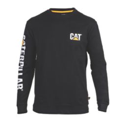 CAT Trademark Banner Long Sleeve T-Shirt Black Medium 38-40" Chest