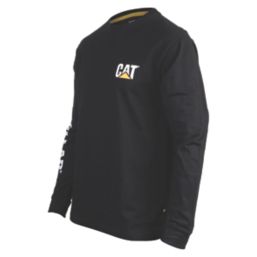 CAT Trademark Banner Long Sleeve T-Shirt Black Medium 38-40" Chest