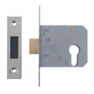 Smith & Locke Fire Rated  Nickel-Plated Euro Profile Deadlock 76mm Case - 57mm Backset