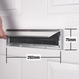 Stormguard Brush Letter Plate Chrome 292mm x 75mm