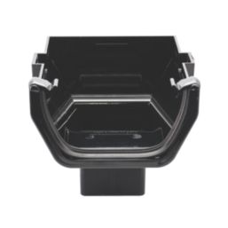 FloPlast  uPVC Square Stop End Outlet Black 114mm x 65mm