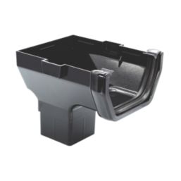 FloPlast  uPVC Square Stop End Outlet Black 114mm x 65mm