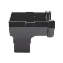 FloPlast  uPVC Square Stop End Outlet Black 114mm x 65mm