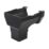 FloPlast  uPVC Square Stop End Outlet Black 114mm x 65mm