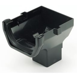 FloPlast  uPVC Square Stop End Outlet Black 114mm x 65mm