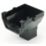 FloPlast  uPVC Square Stop End Outlet Black 114mm x 65mm