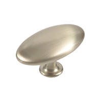 Siro  Oval Pebble Cabinet Knob Satin Nickel 64mm
