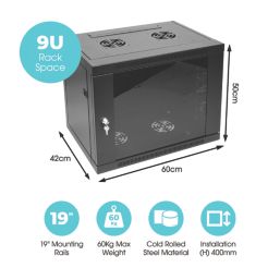 Labgear 9U Wall Data Cabinet  600mm x 500mm