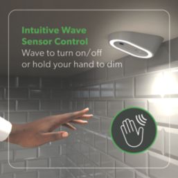 4lite Hampton Wedge LED Silver Cool White Under Cabinet Lights Without Bezel 8.3W 85lm 3 Pack