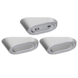 4lite Hampton Wedge LED Silver Cool White Under Cabinet Lights Without Bezel 8.3W 85lm 3 Pack