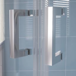 Aqualux Edge 8 Semi-Frameless Offset Quadrant Shower Enclosure  Polished Silver 1200mm x 800mm x 2000mm