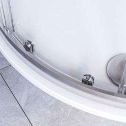 Aqualux Edge 8 Semi-Frameless Offset Quadrant Shower Enclosure  Polished Silver 1200mm x 800mm x 2000mm
