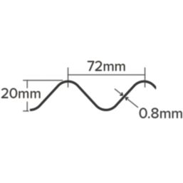 Radmat Building Materials  Corrugated PVC Roof Sheet Clear 1825mm x 0.8mm x 762mm 5 Pack