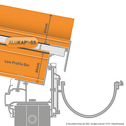 ALUKAP-SS White 0-100mm Low Profile Glazing Wall Bar 2400mm x 60mm