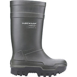 Dunlop Purofort Thermo+   Safety Wellies Green Size 13