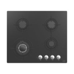 Cooke & Lewis  59cm Gas Hob, Hood & Splashback Black