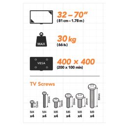 AVF APM4400 Heavy Duty TV Wall Mount  Full Motion 32 to 70"