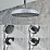 Mira Platinum HP/Combi Ceiling-Fed Black / Chrome Thermostatic Wireless Dual Outlet Digital Mixer Shower