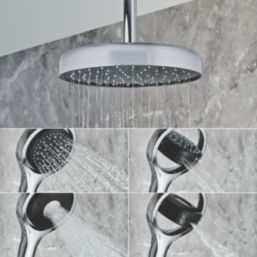 Mira Platinum HP/Combi Ceiling-Fed Black/Chrome Thermostatic Wireless Dual Outlet Digital Mixer Shower