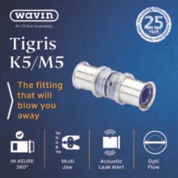 Wavin Tigris  Multi-Layer Composite Press-Fit Equal Straight Coupler 20mm 10 Pack