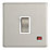 Contactum Lyric 20A 1-Gang DP Control Switch Brushed Steel with Neon with White Inserts