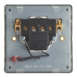 Contactum Lyric 20A 1-Gang DP Control Switch Brushed Steel with Neon with White Inserts