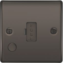 British General Nexus Metal 13A Unswitched Fused Spur & Flex Outlet  Black Nickel