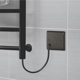 British General Nexus Metal 13A Unswitched Fused Spur & Flex Outlet  Black Nickel