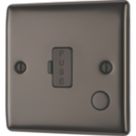 British General Nexus Metal 13A Unswitched Fused Spur & Flex Outlet  Black Nickel