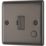 British General Nexus Metal 13A Unswitched Fused Spur & Flex Outlet  Black Nickel